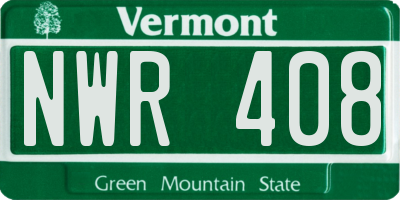 VT license plate NWR408