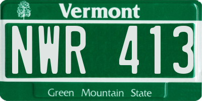 VT license plate NWR413