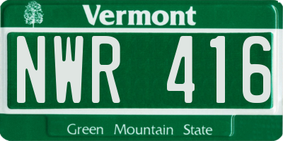 VT license plate NWR416