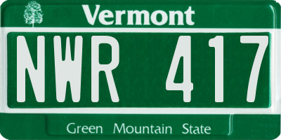 VT license plate NWR417