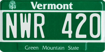 VT license plate NWR420