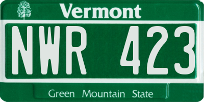 VT license plate NWR423