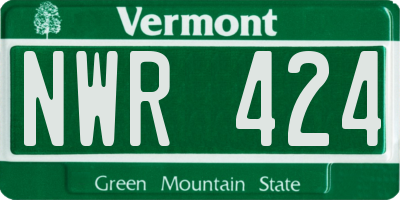 VT license plate NWR424