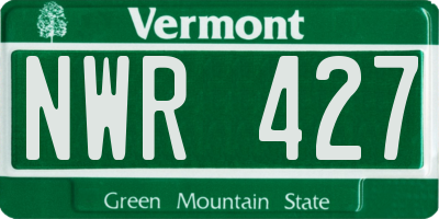 VT license plate NWR427