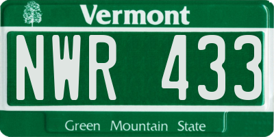 VT license plate NWR433