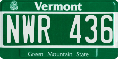 VT license plate NWR436