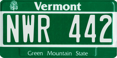 VT license plate NWR442