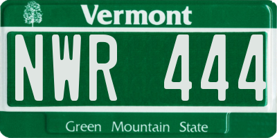 VT license plate NWR444