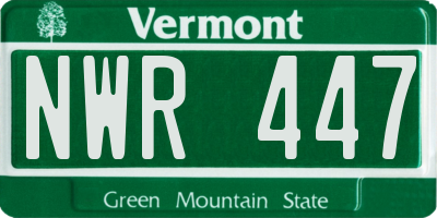 VT license plate NWR447