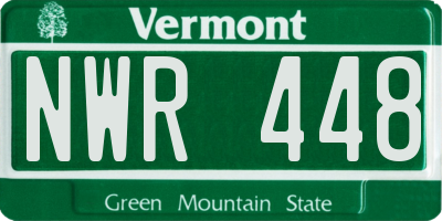 VT license plate NWR448