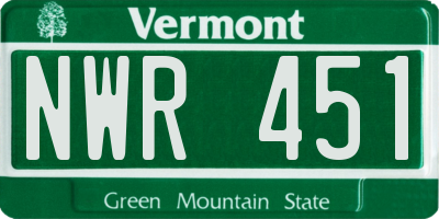 VT license plate NWR451