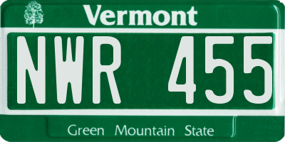 VT license plate NWR455
