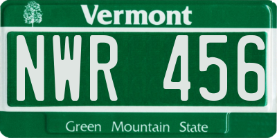 VT license plate NWR456