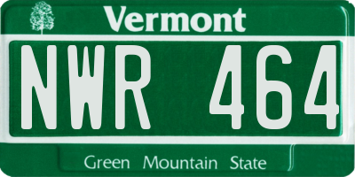 VT license plate NWR464