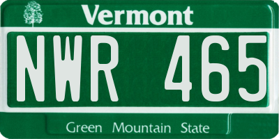 VT license plate NWR465