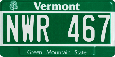 VT license plate NWR467
