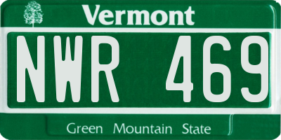 VT license plate NWR469