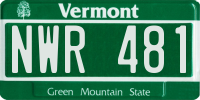 VT license plate NWR481