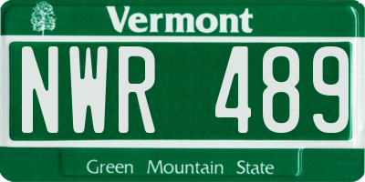 VT license plate NWR489