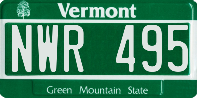 VT license plate NWR495