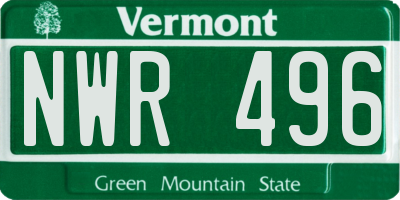 VT license plate NWR496