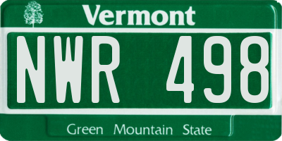 VT license plate NWR498