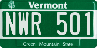 VT license plate NWR501