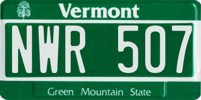 VT license plate NWR507