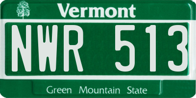 VT license plate NWR513