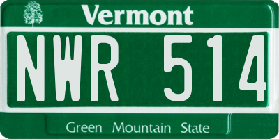 VT license plate NWR514
