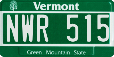 VT license plate NWR515