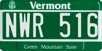 VT license plate NWR516