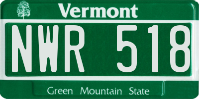 VT license plate NWR518