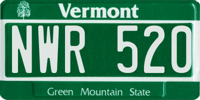 VT license plate NWR520