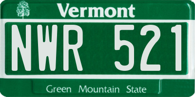 VT license plate NWR521