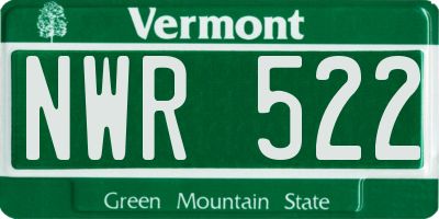 VT license plate NWR522