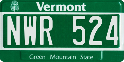 VT license plate NWR524