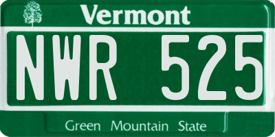VT license plate NWR525
