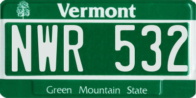 VT license plate NWR532