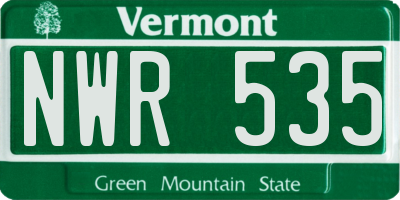 VT license plate NWR535