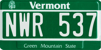 VT license plate NWR537