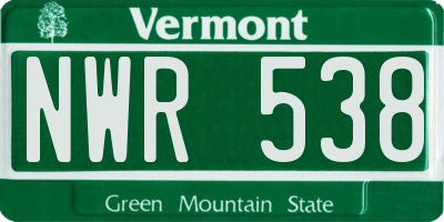 VT license plate NWR538