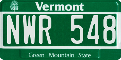 VT license plate NWR548