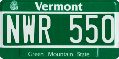 VT license plate NWR550