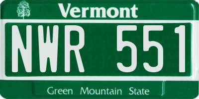 VT license plate NWR551