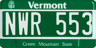 VT license plate NWR553
