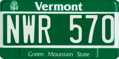 VT license plate NWR570