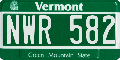 VT license plate NWR582