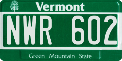 VT license plate NWR602