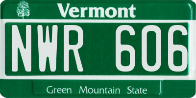VT license plate NWR606